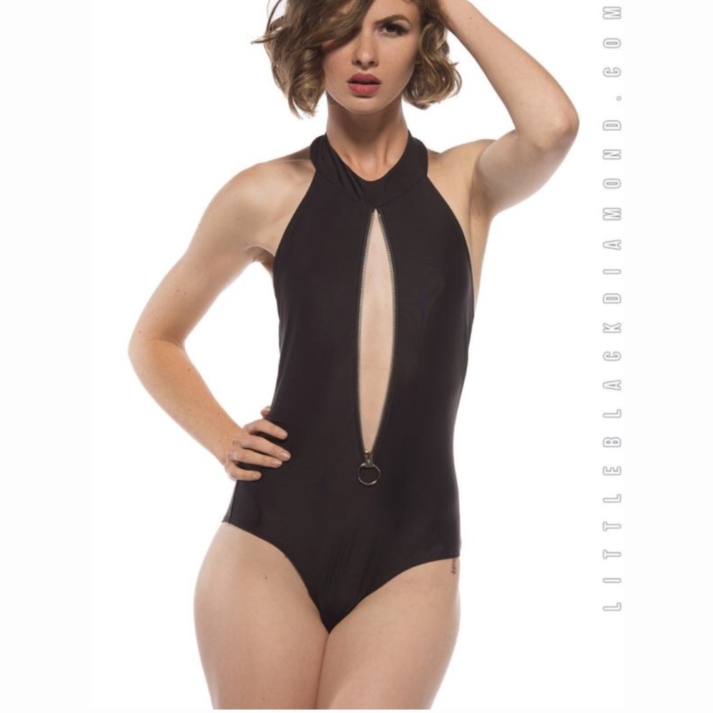 Little Black Diamond Foxy Bodysuit in Black
